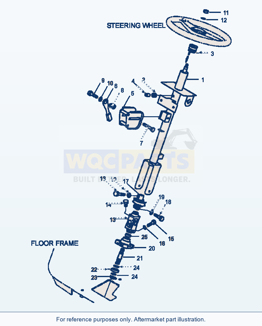 Komatsu WA250-3L Steering Console - Steering Column Assembly parts diagram