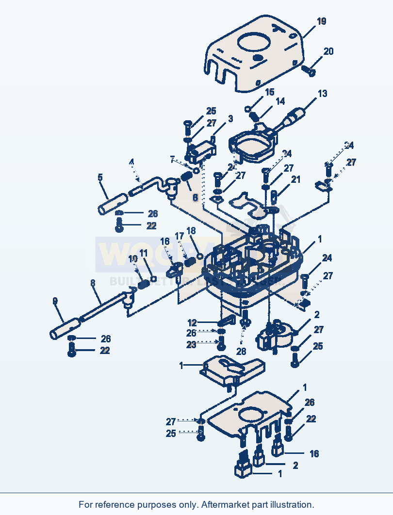 Komatsu WA250-3L Steering Console - Transmission Control Switch parts diagram