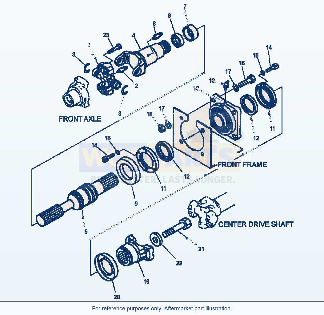 Komatsu WA250-3L Drive Shaft - Front parts diagram