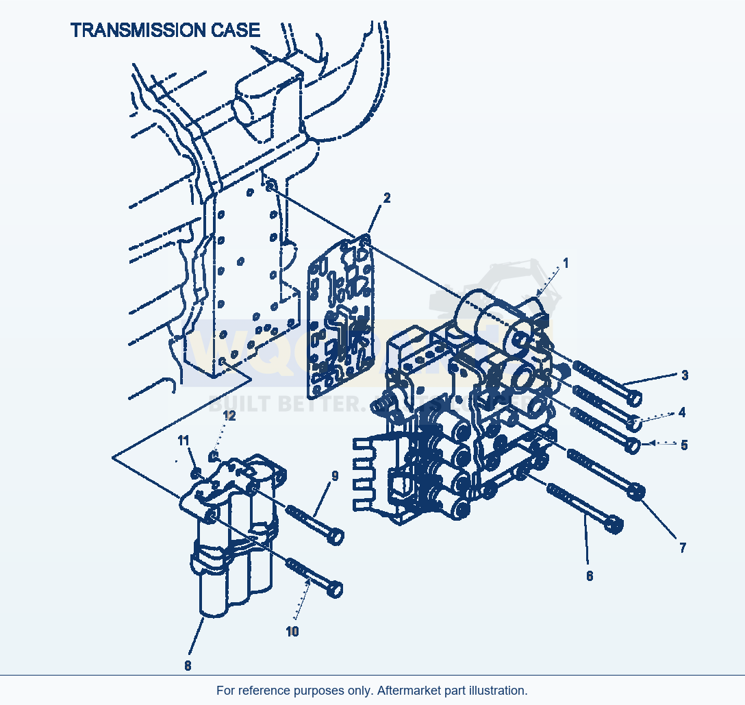 Komatsu WA250-3L Transmission Control Valve - Mounting parts diagram