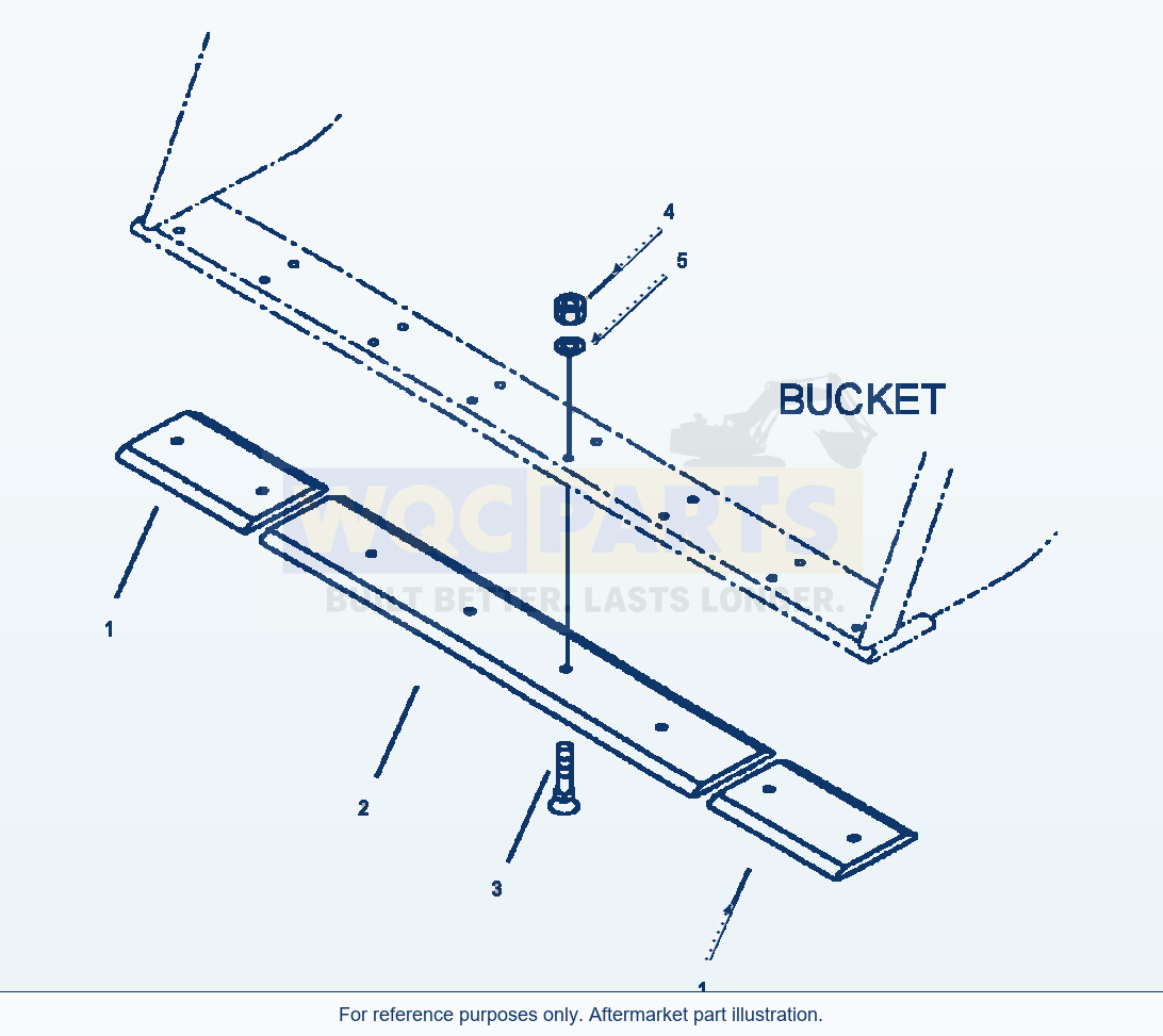 Komatsu WA250-3L Bucket Assembly - Bolt-On Cutting Edge parts diagram