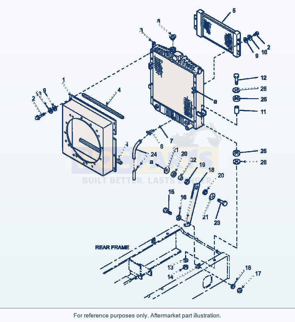 Komatsu WA250-3MC Radiator Radiator And Mounting parts diagram