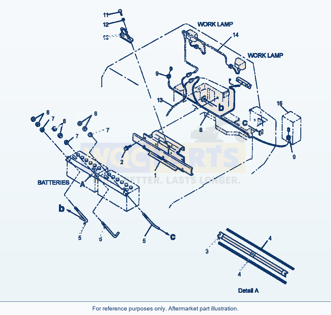 Komatsu WA250-3MC Battery Mounting parts diagram