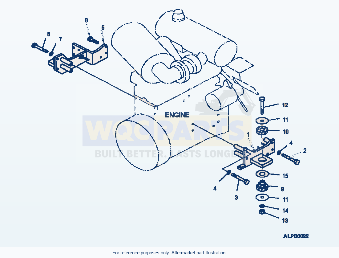 Komatsu WA250-3MC Engine Mounting parts diagram