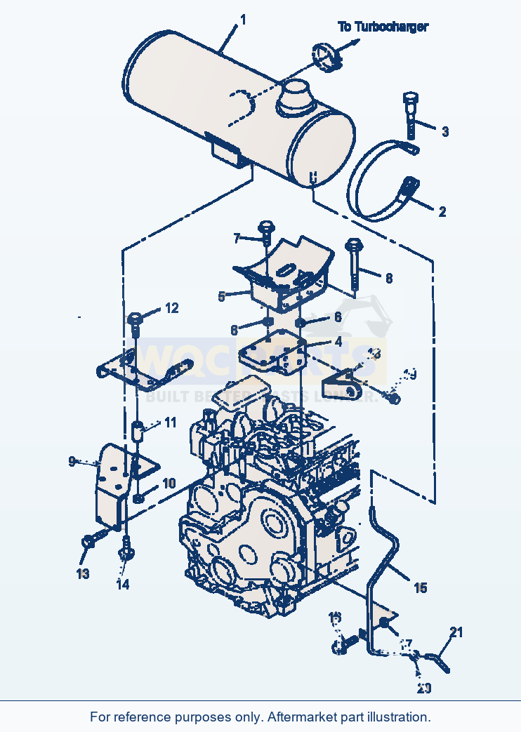 Komatsu WA250-3MC Muffler And Mounting parts diagram