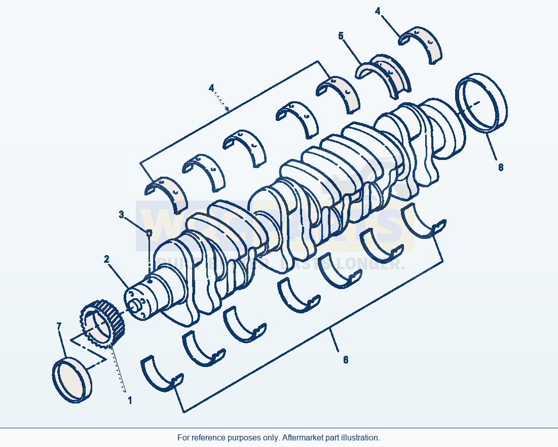 Komatsu WA250-3MC Crankshaft parts diagram