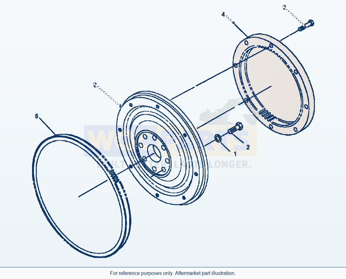 Komatsu WA250-3MC Flywheel parts diagram