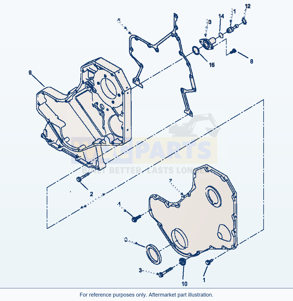 Komatsu WA250-3MC Front Gear Cover parts diagram
