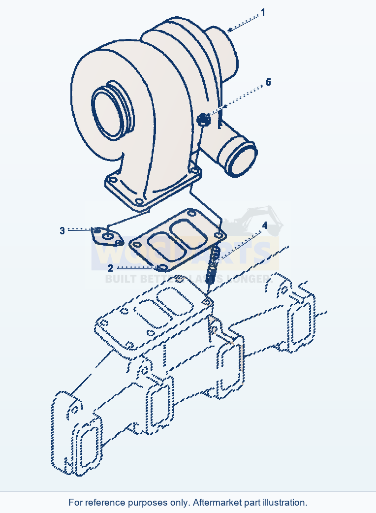 Komatsu WA250-3MC Turbocharger Mounting parts diagram