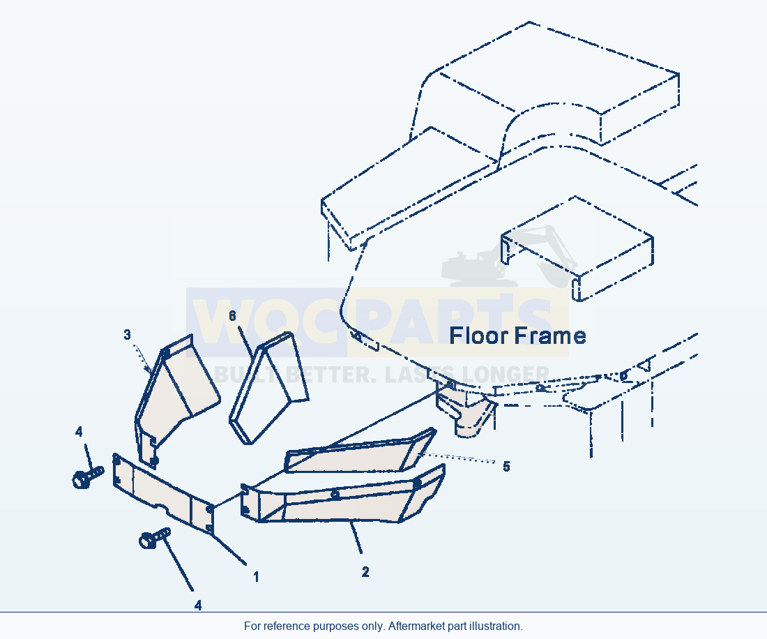 Komatsu WA250-3MC Floor Cover parts diagram