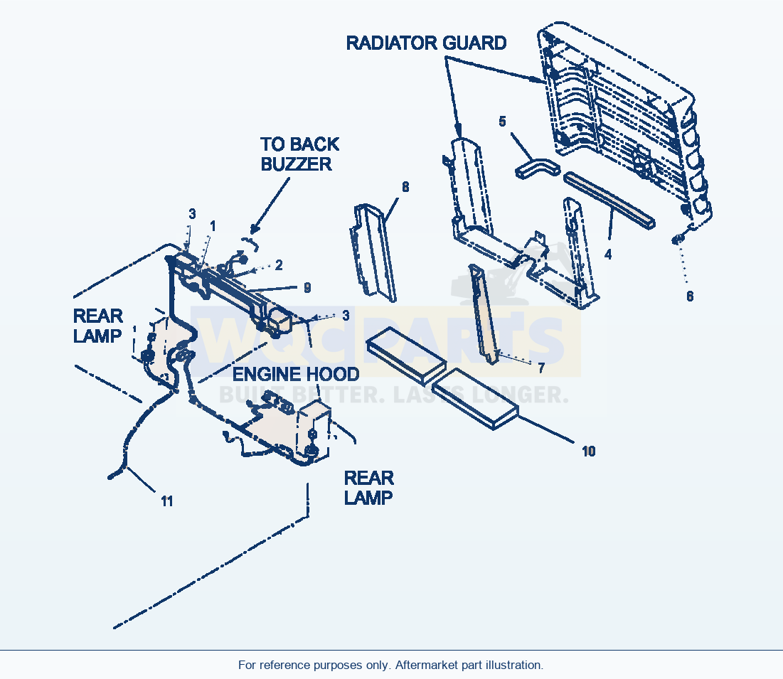 Komatsu WA250-3MC Radiator Guard Electrical System And Sheet parts diagram