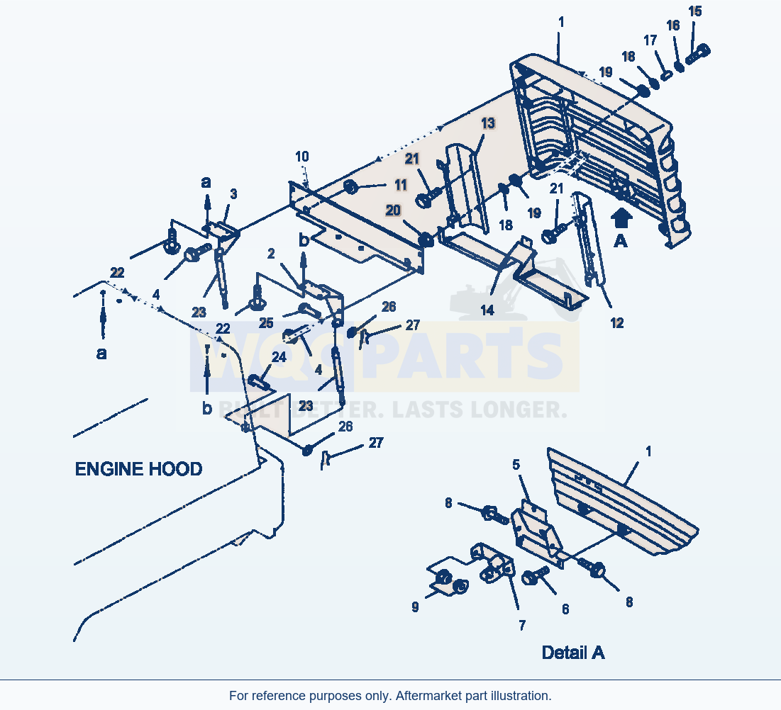 Komatsu WA250-3MC Radiator Guard Grille And Cover parts diagram