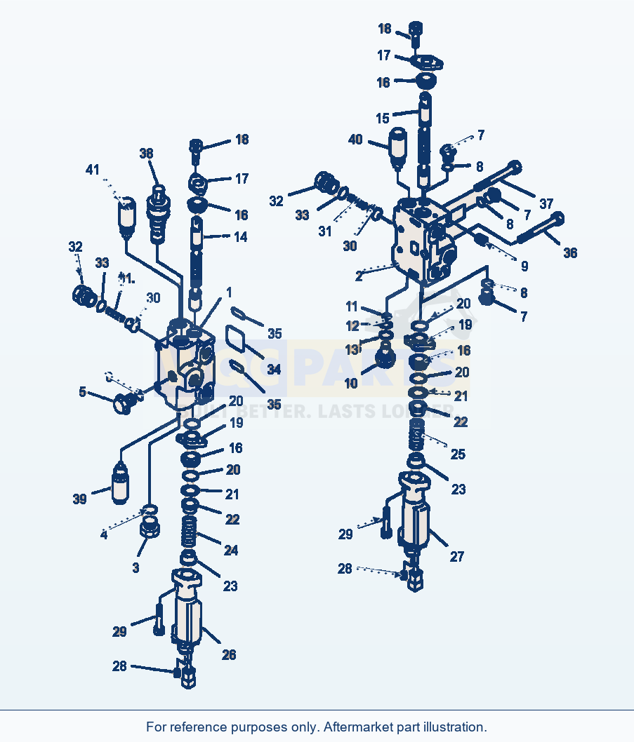 Komatsu WA250-3MC 2 Spool Control Valve parts diagram
