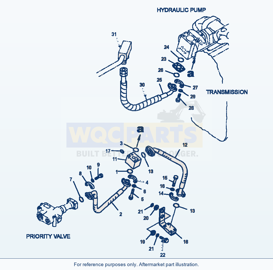Komatsu WA250-3MC Hydraulic Piping Delivery Line parts diagram