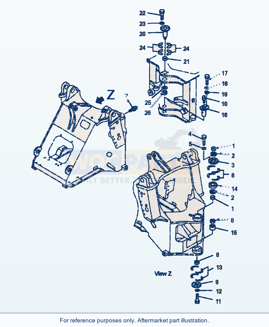 Komatsu WA250-3MC Hinge Pin parts diagram