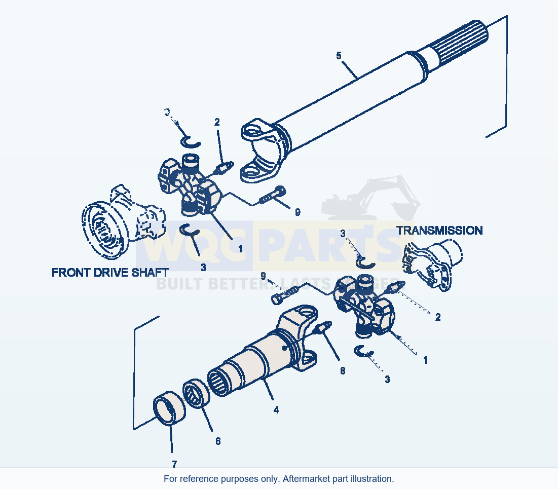 Komatsu WA250-3MC Center Drive Shaft parts diagram