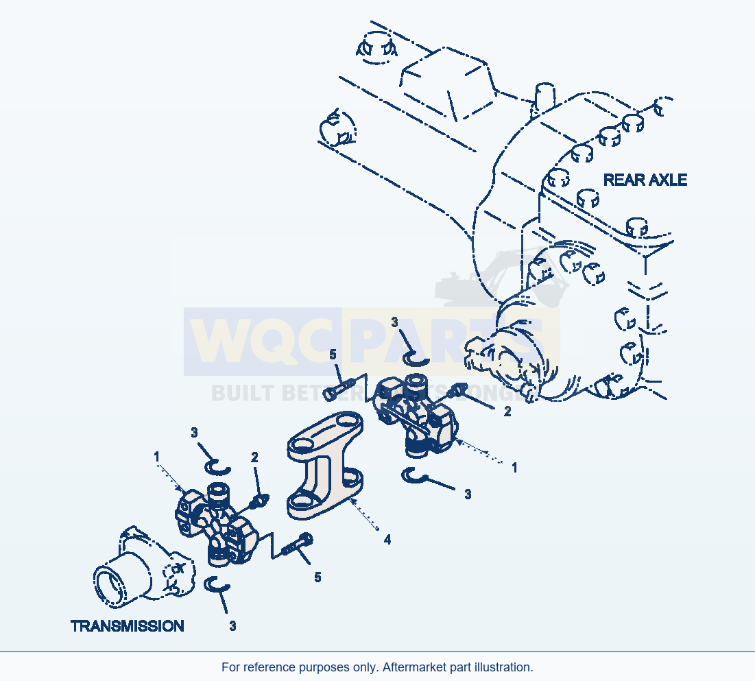 Komatsu WA250-3MC Rear Drive Shaft parts diagram