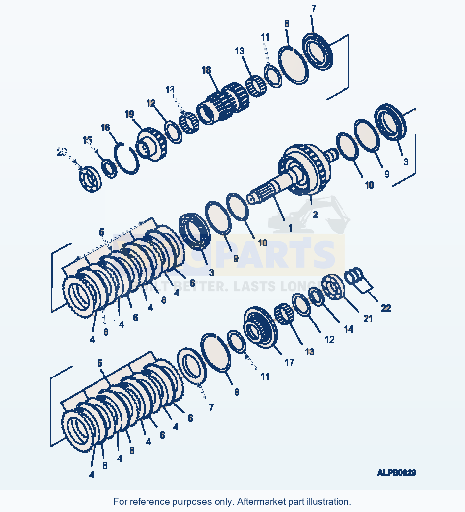 Komatsu WA250-3MC Transmission 1St And 3Rd Clutch parts diagram