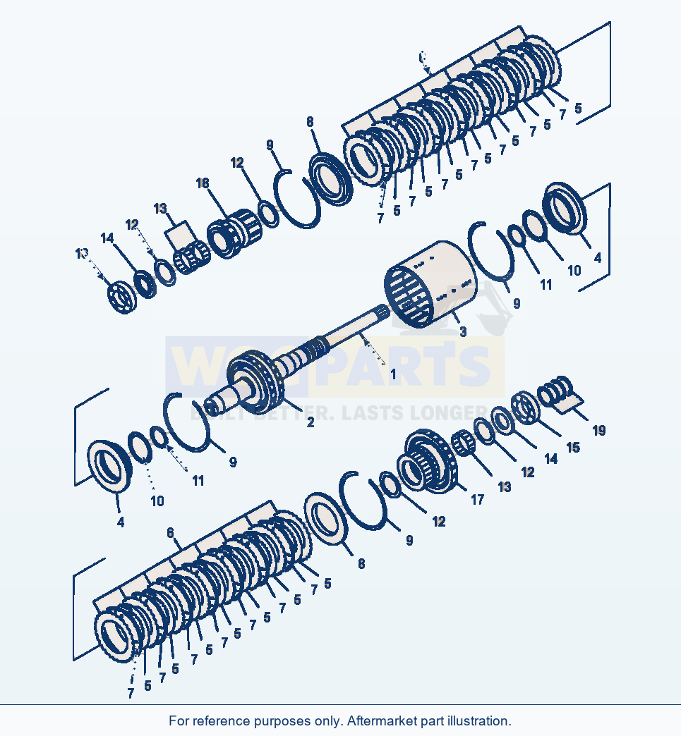 Komatsu WA250-3MC Transmission Forward And Reverse Clutch parts diagram