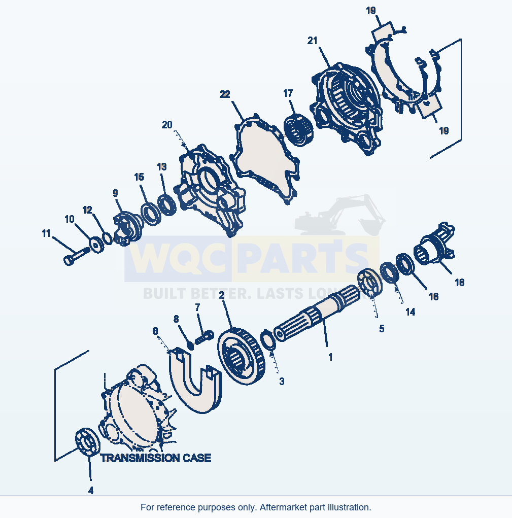 Komatsu WA250-3MC Transmission Output Shaft parts diagram