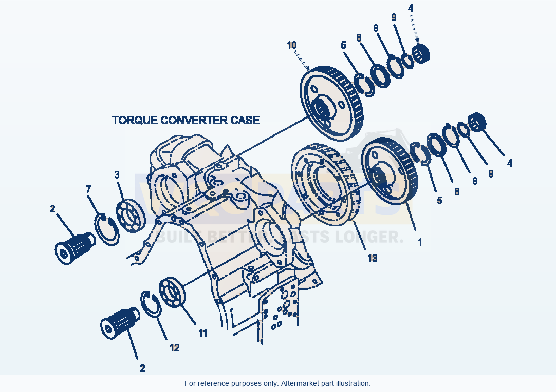 Komatsu WA250-3MC Transmission P.T.O. parts diagram