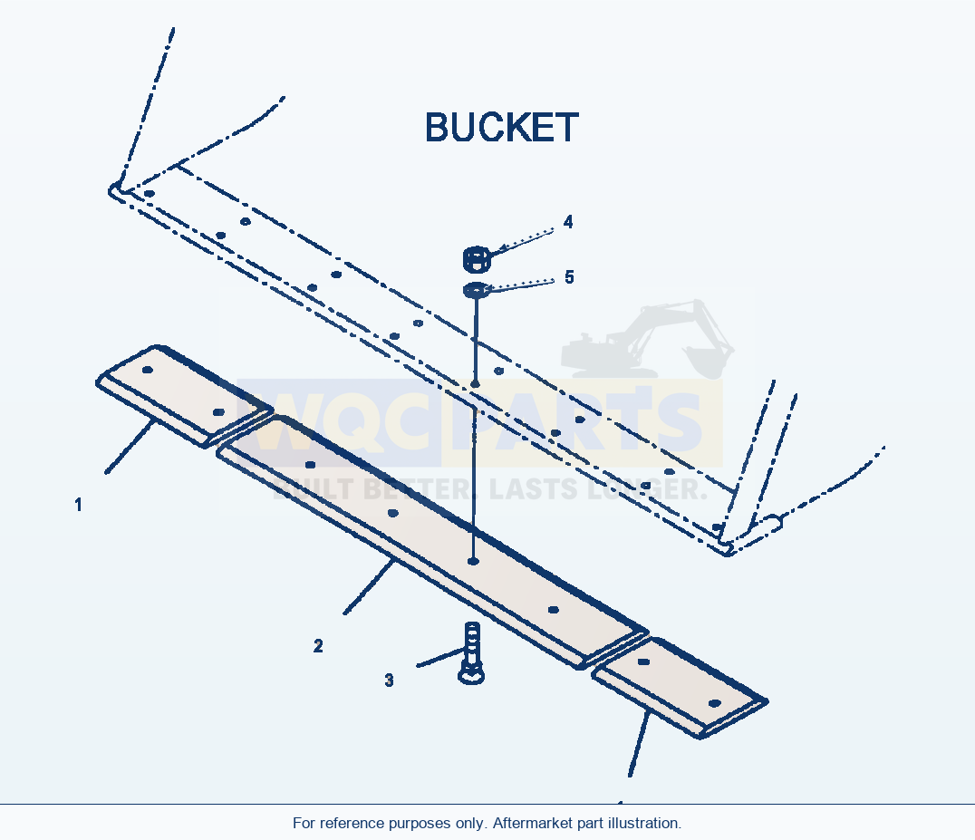 Komatsu WA250-3MC Bolt On Cutting Edge parts diagram