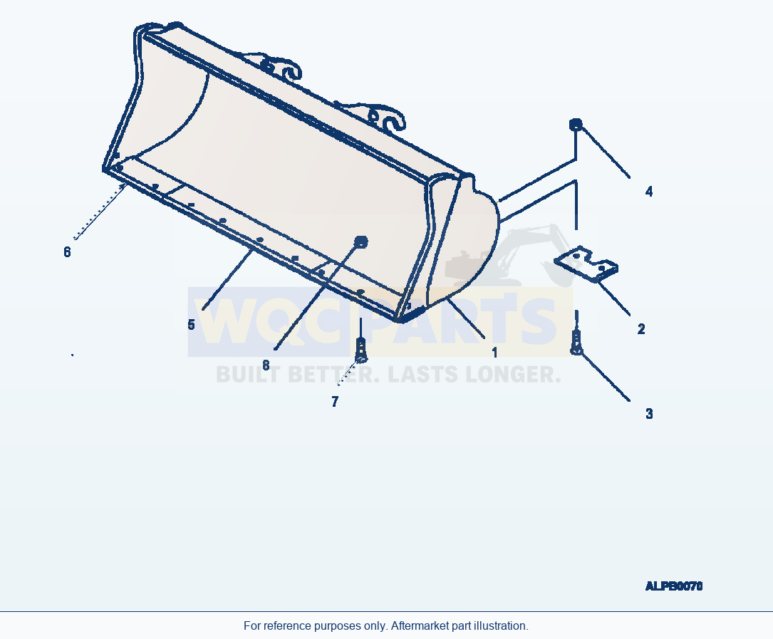 Komatsu WA250-3MC Bucket 2.6 Cu Yd parts diagram