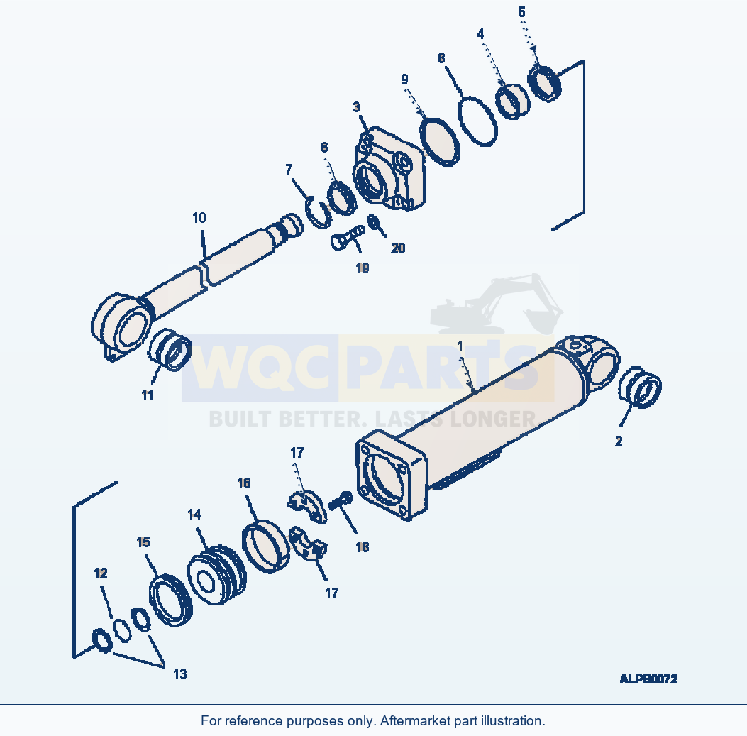 Komatsu WA250-3MC Bucket Cylinder parts diagram
