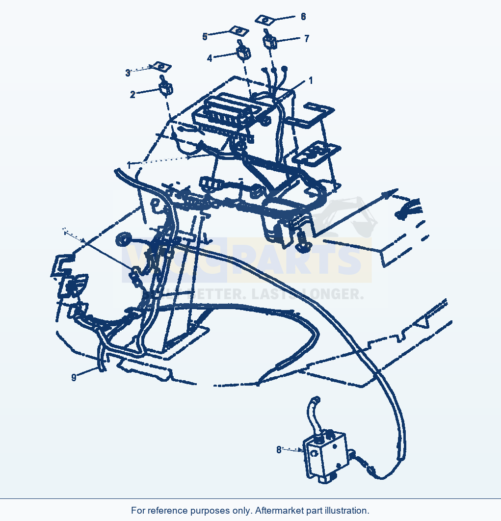 Komatsu WA250-3MC Floor Harness Broom parts diagram
