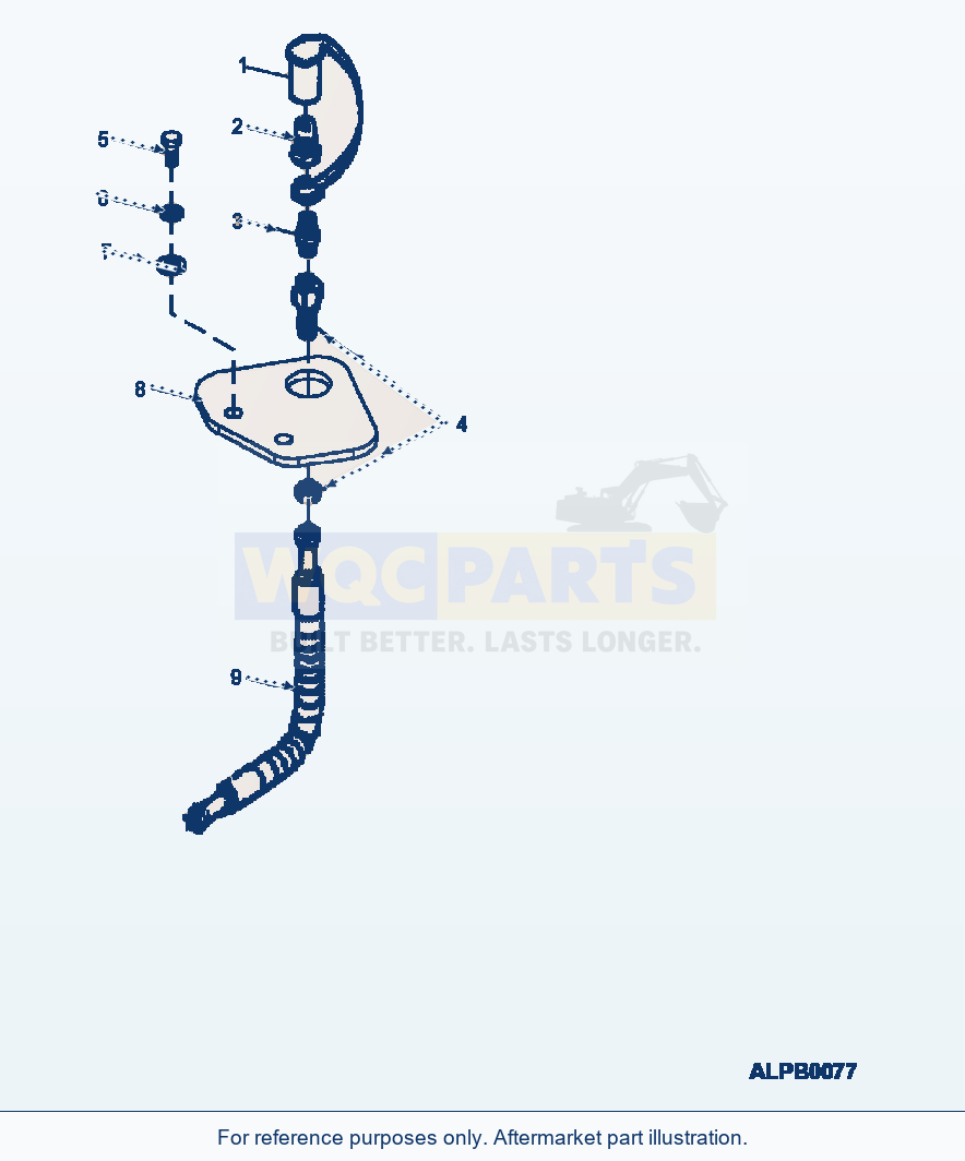 Komatsu WA250-3MC Quick Coupler, Broom parts diagram