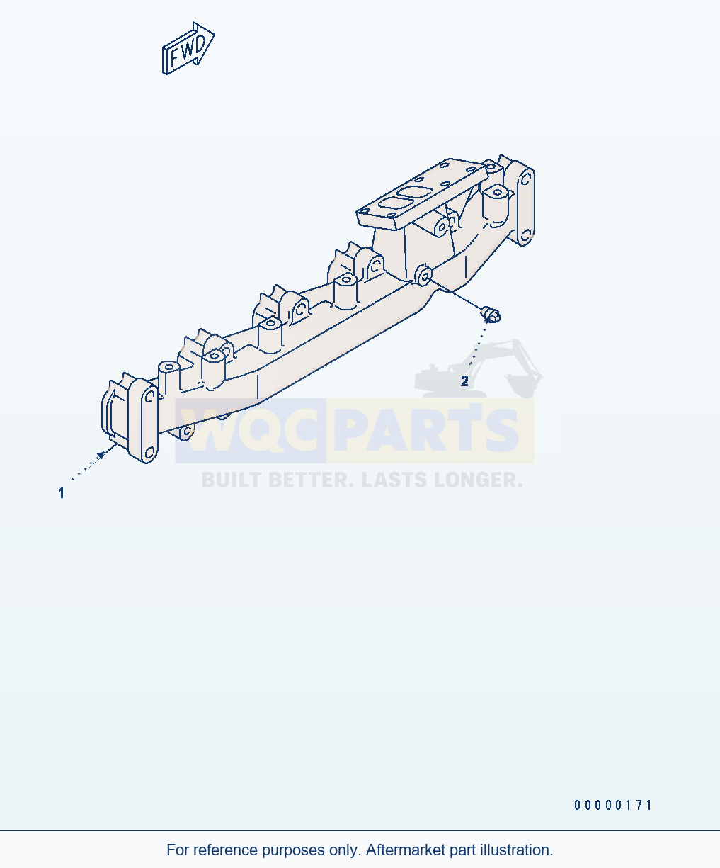 Komatsu WA250-5 Exhaust Manifold parts diagram