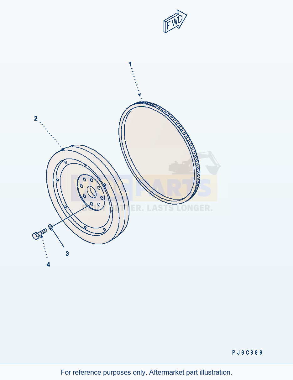 Komatsu WA250-5 Flywheel parts diagram