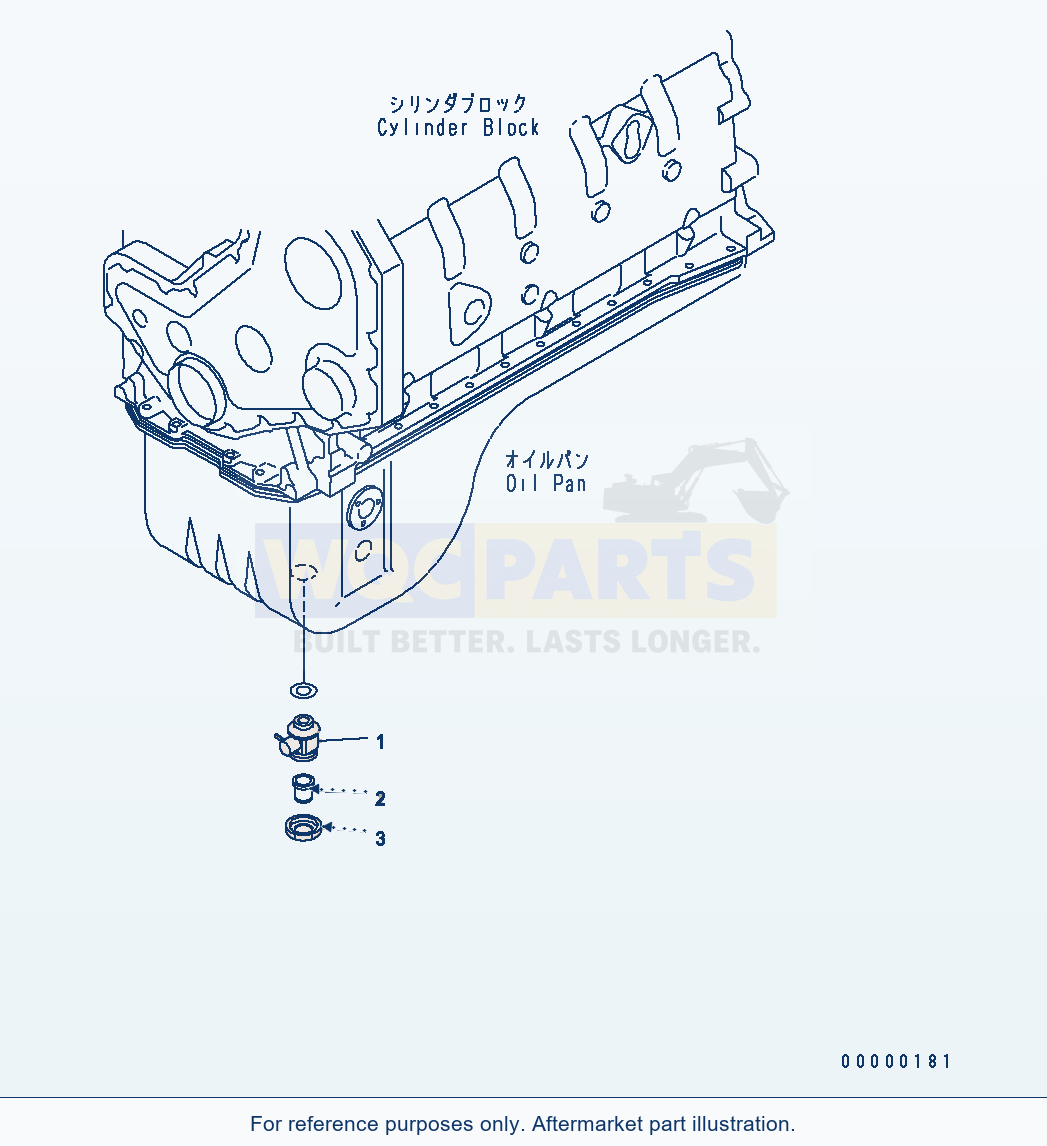 Komatsu WA250-5 Oil Pan Drain parts diagram
