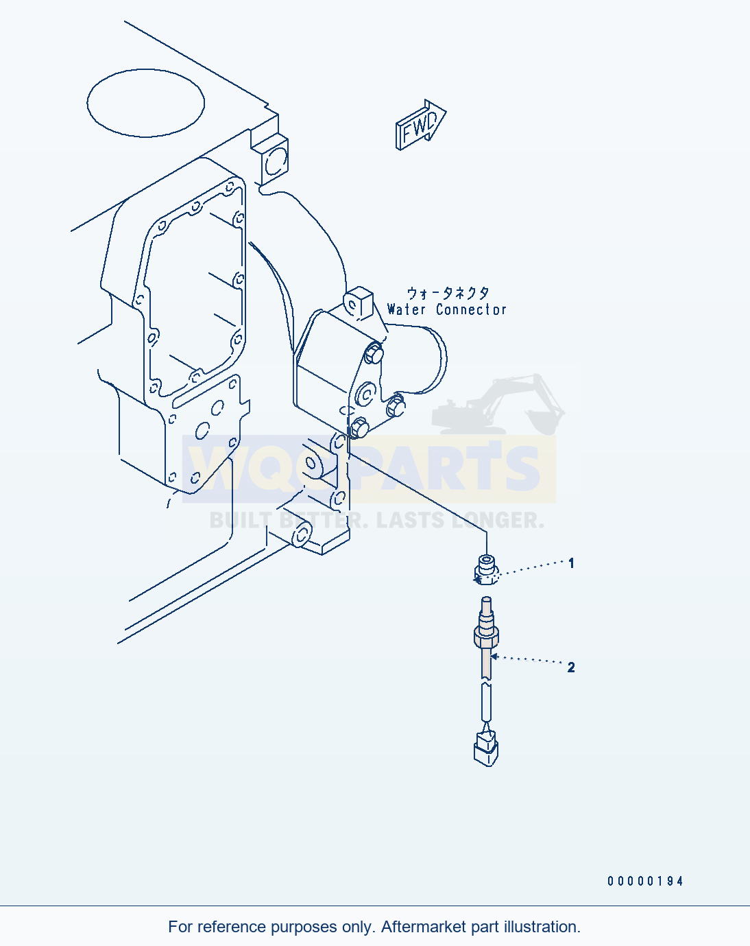 Komatsu WA250-5 Water Teperature Sensor parts diagram