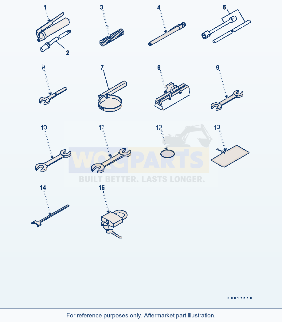 Komatsu WA250-5 Tool (With Lock) parts diagram