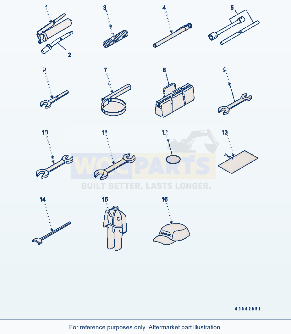Komatsu WA250-5 Tool (With Overall And Cap) parts diagram