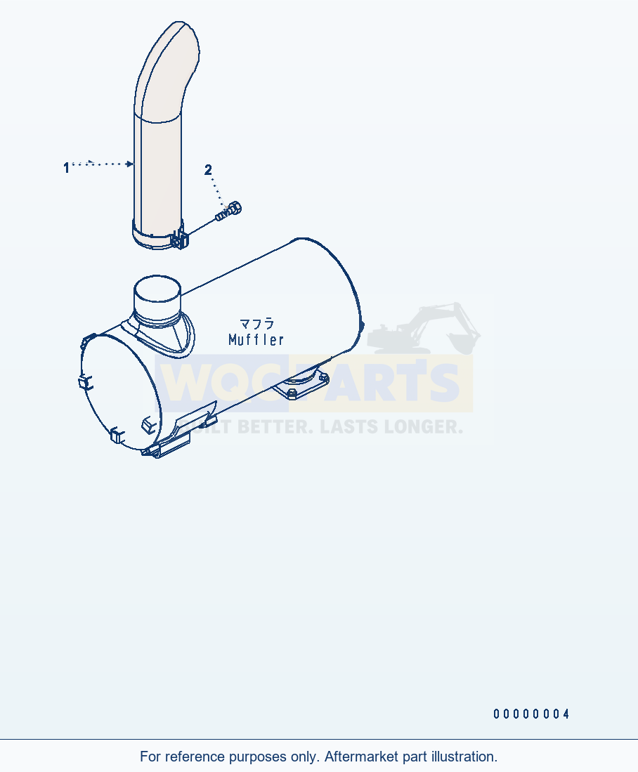 Komatsu WA250-5 Exhaust Pipe parts diagram
