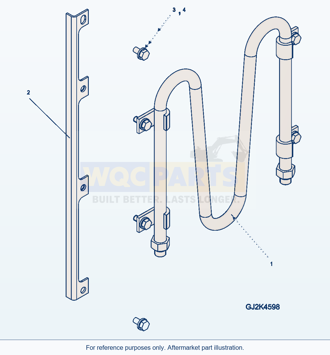 Komatsu WA250-5 Pipe Add. Cooler Group parts diagram