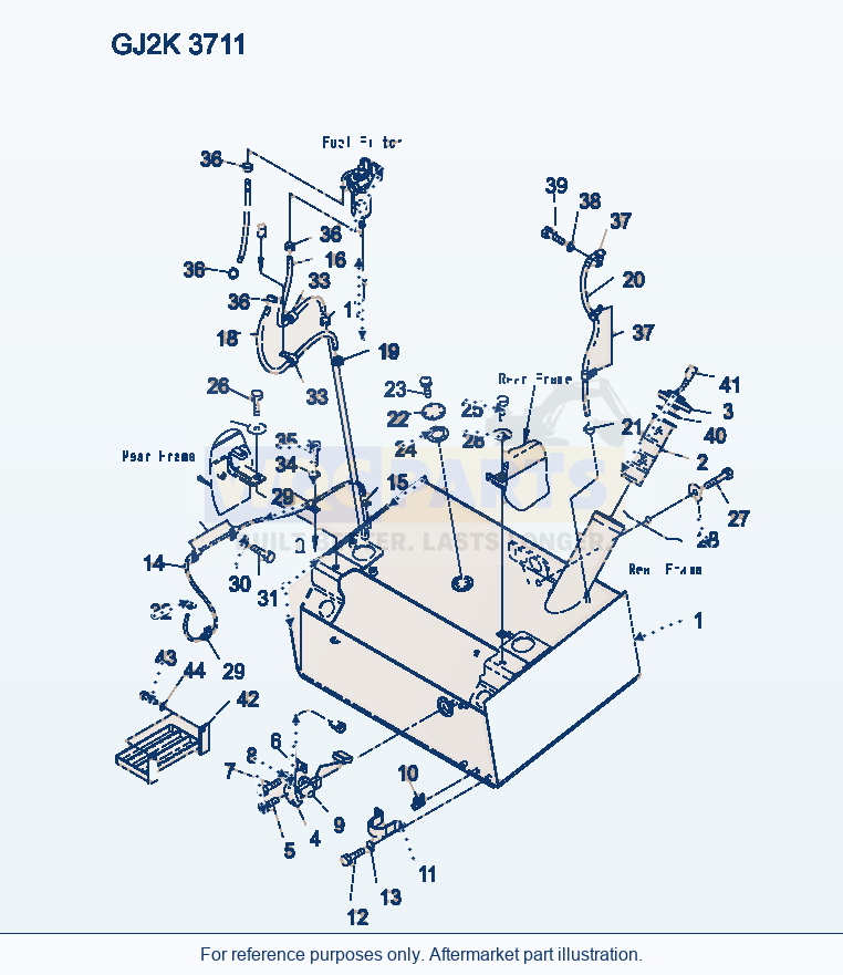 Komatsu WA250-5 Fuel Tank Serial H50051 - UP parts diagram