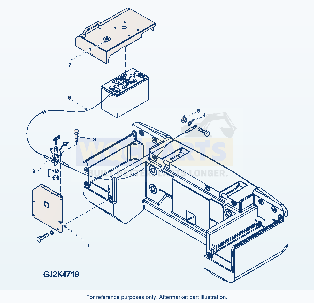 Komatsu WA250-5 Battery Main Switch parts diagram