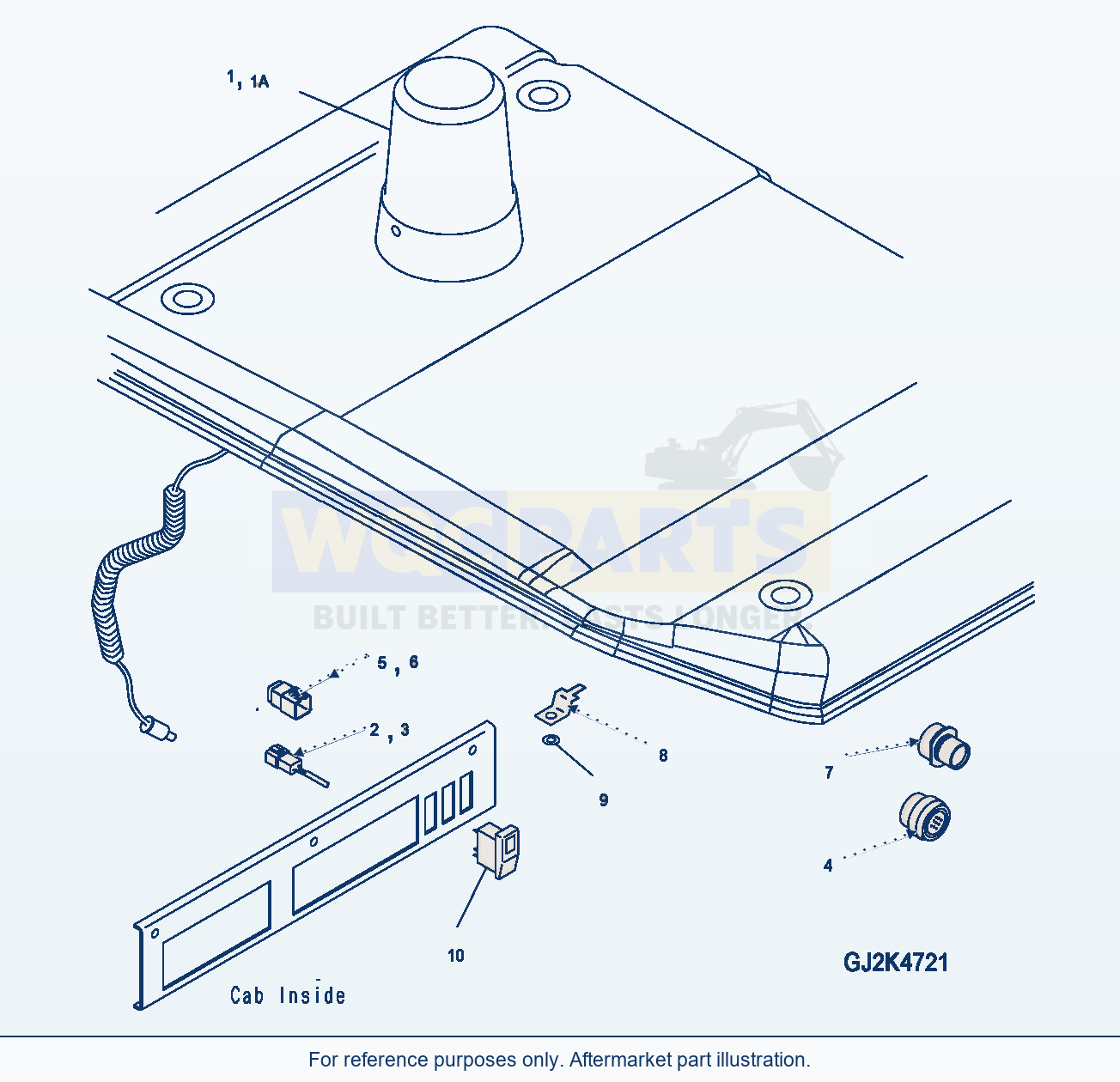 Komatsu WA250-5 Rotary Beacon (Option) parts diagram