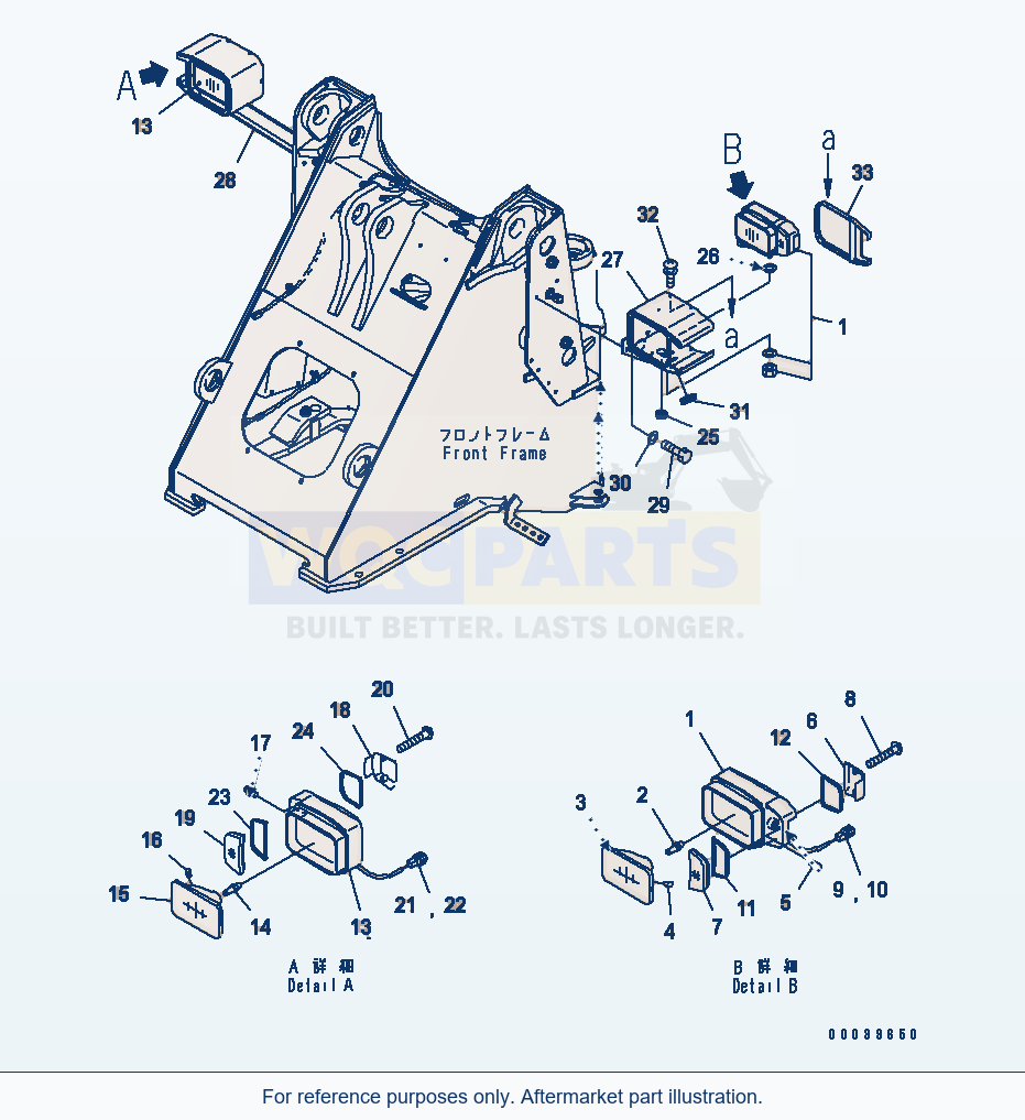 Komatsu WA250-5 Front Light Serial 70001-UP parts diagram