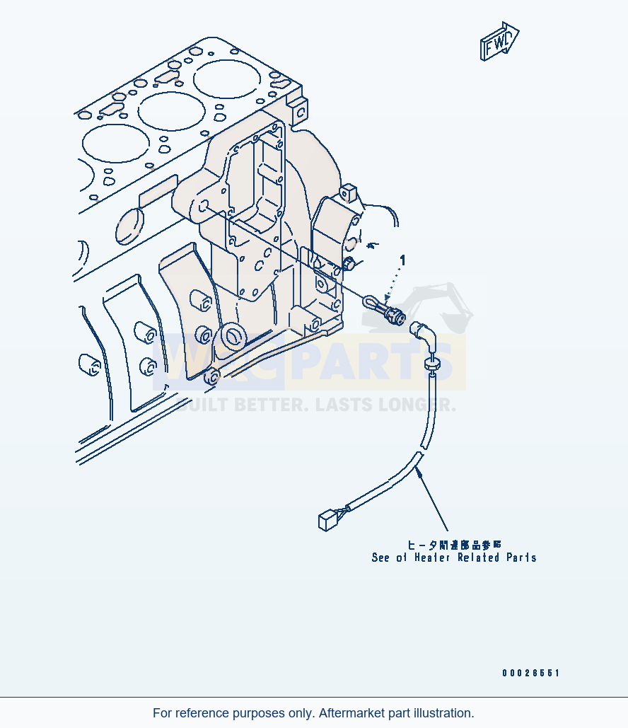 Komatsu WA250-5 Block Heater (Cold Terrain Spec.)(#26339177-) parts diagram