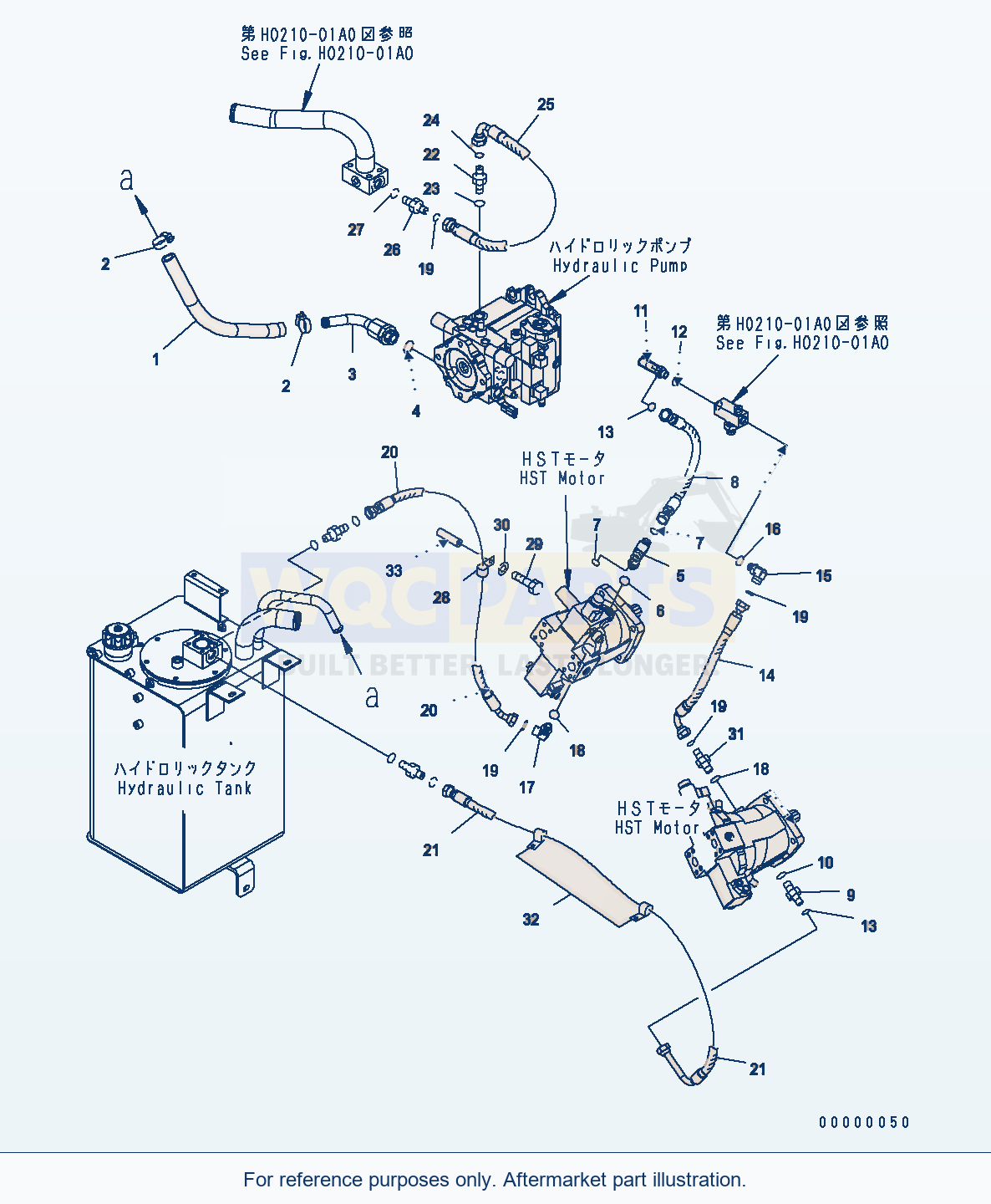 Komatsu WA250-5 Hst Oil Line (Charge Line) Serial H50051 - UP parts diagram