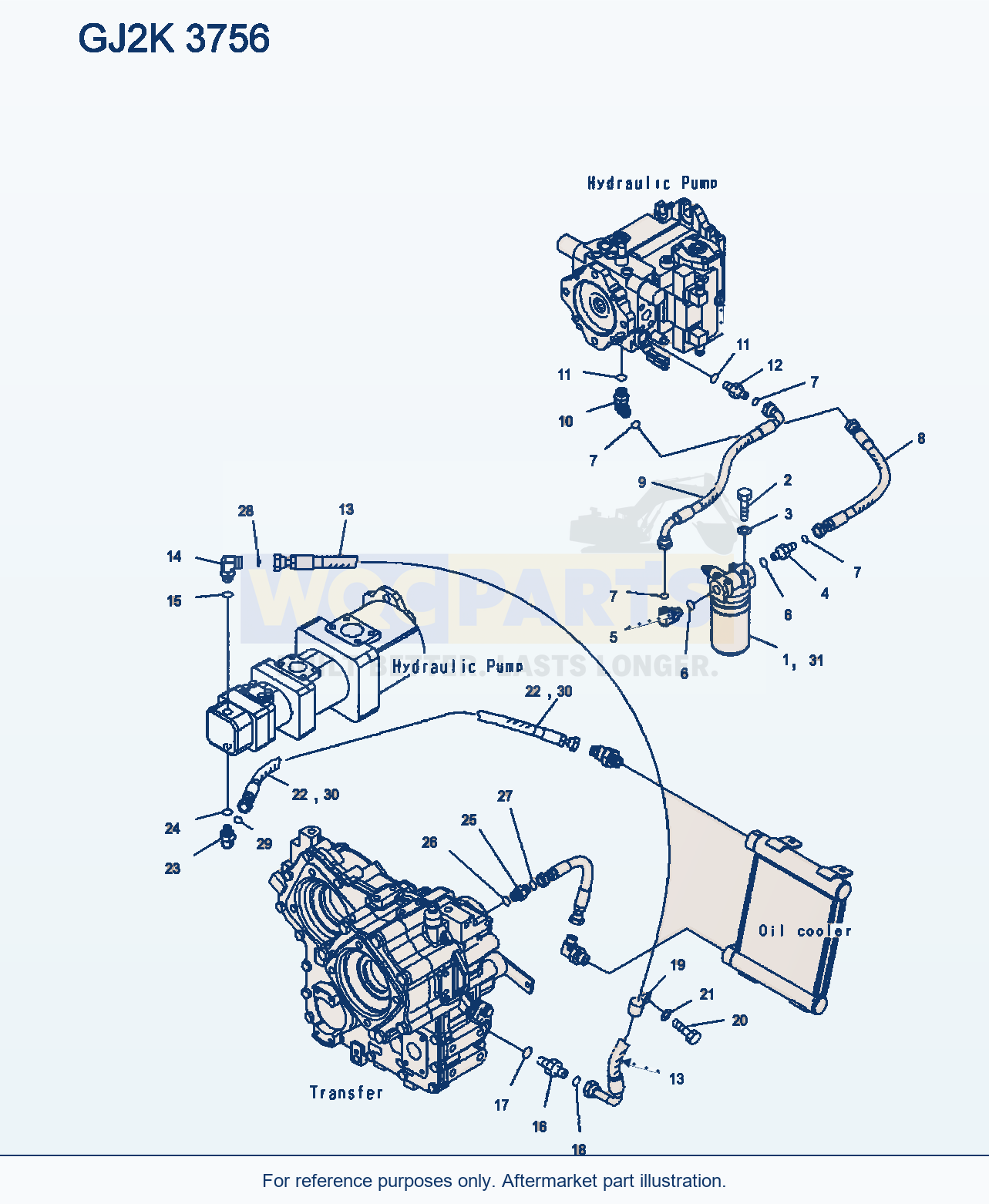 Komatsu WA250-5 Hst Oil Line (Filter And Transfer Line) parts diagram