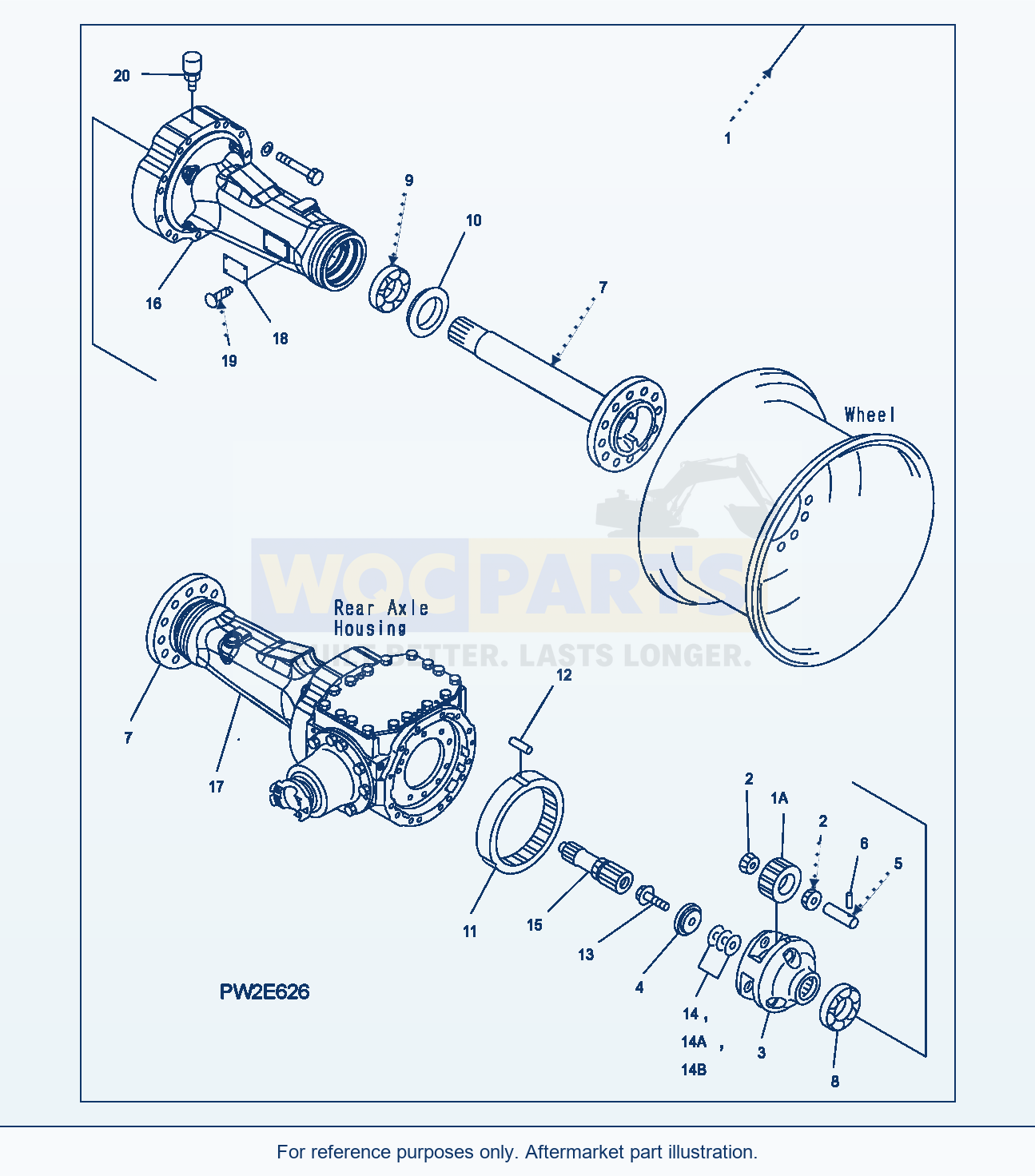 Komatsu WA250-5 Rear Axle (Lsd - Final Drive And Housing) parts diagram
