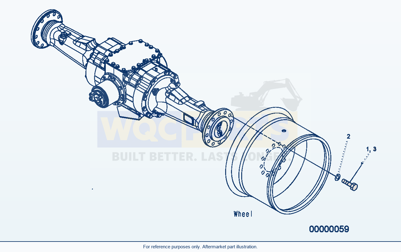 Komatsu WA250-5 Rear Axle (Std + Lsd - Mounting) parts diagram