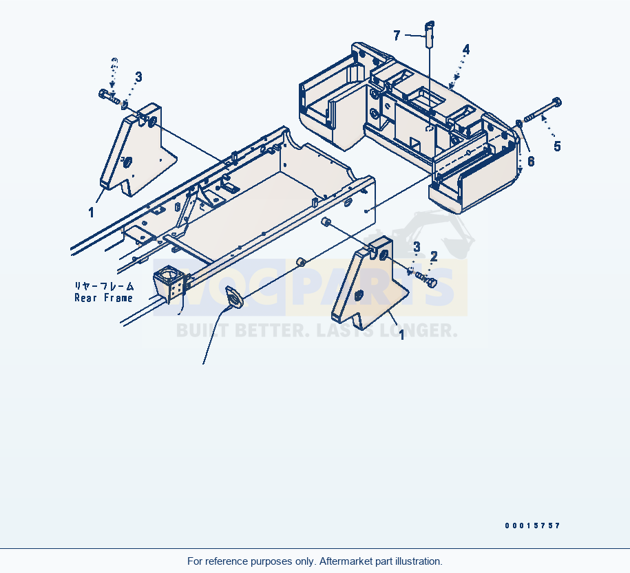 Komatsu WA250-5 Counterweight (With Additional Weight) parts diagram