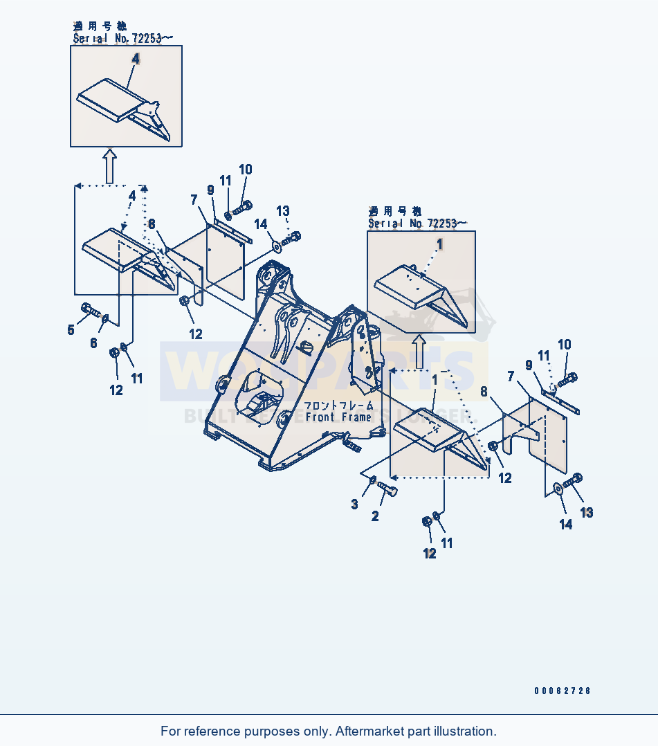Komatsu WA250-5 Front Fender (With Full Fender) parts diagram