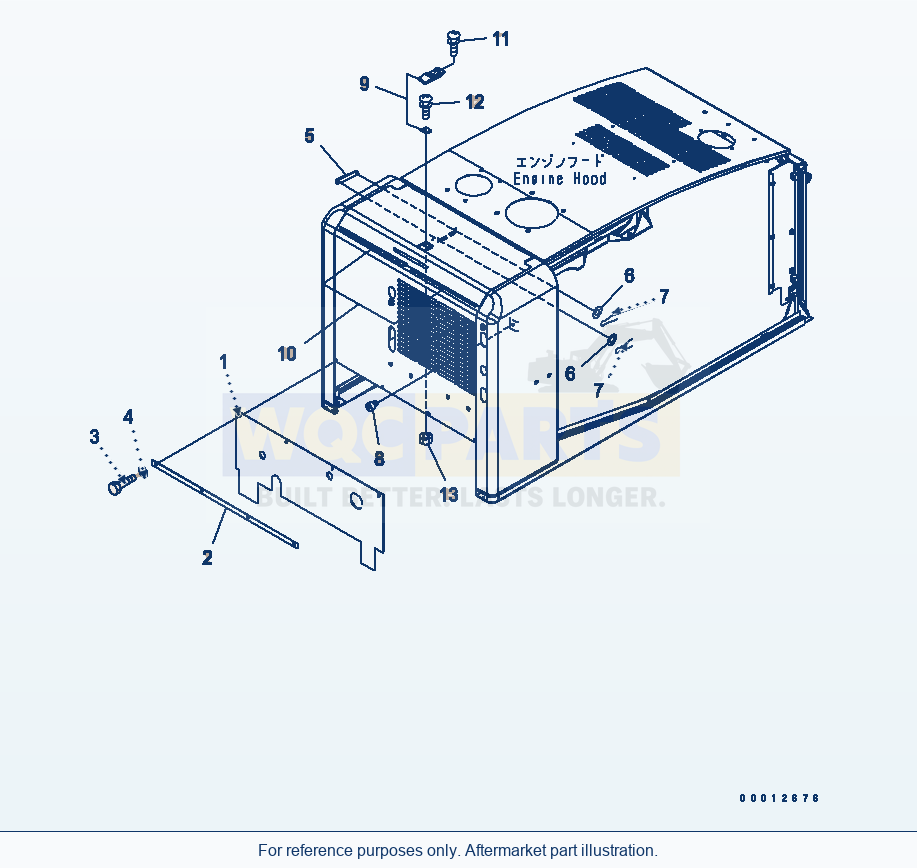Komatsu WA250-5 Hood (Bulk Head) Serial 70001-UP parts diagram